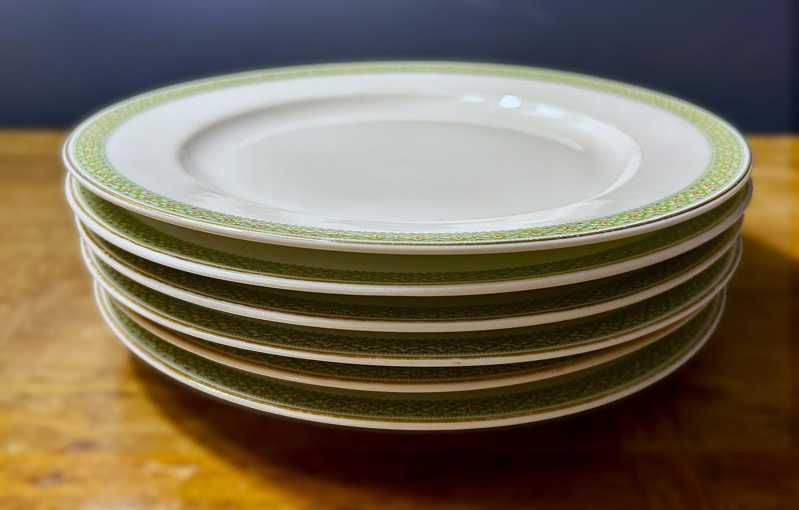 Antique French Limoges, T&v, Green & Gold Dinner Plates - Set of 6 - 3