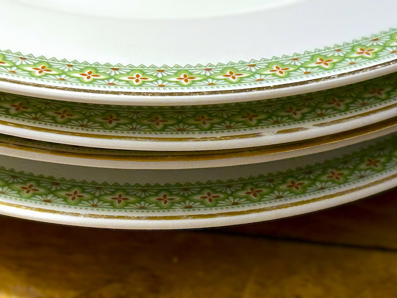Antique French Limoges, T&v, Green & Gold Dinner Plates - Set of 6 - 5