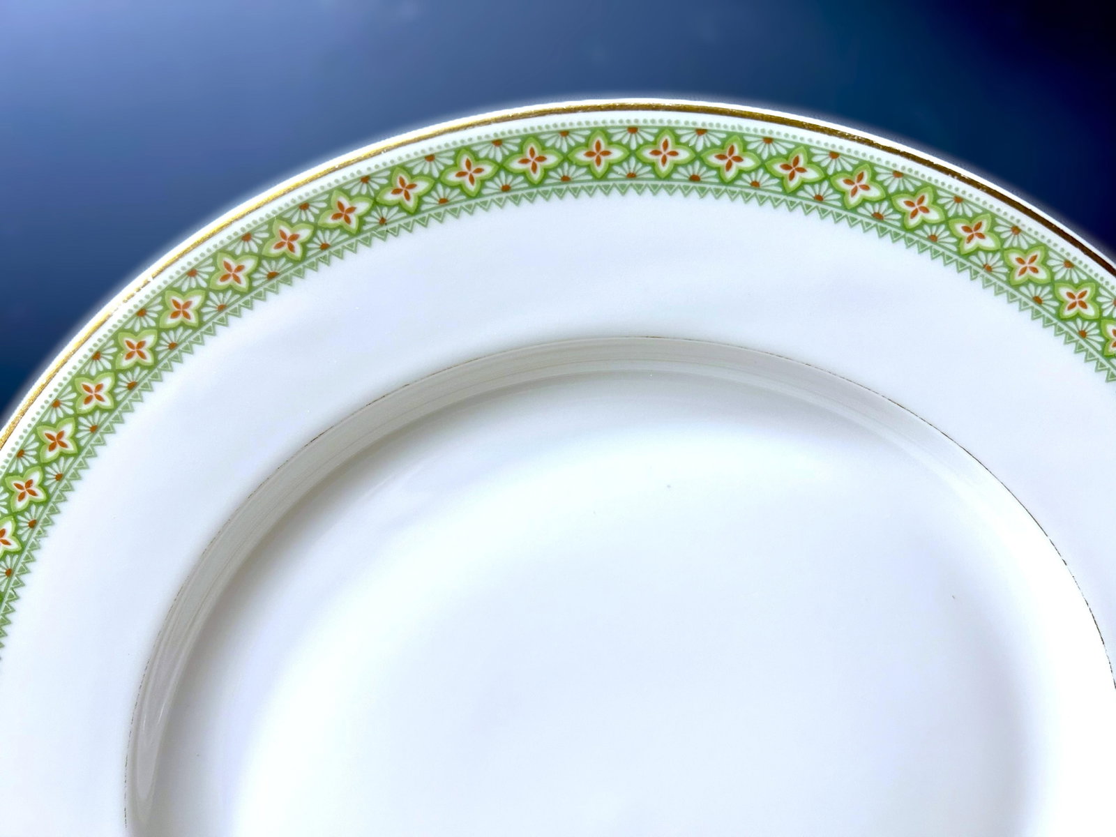 Antique French Limoges, T&v, Green & Gold Dinner Plates - Set of 6 - 8