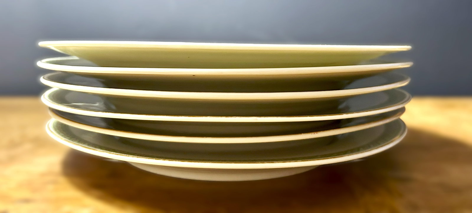 Antique French Limoges, T&v, Green & Gold Dinner Plates - Set of 6 - 9