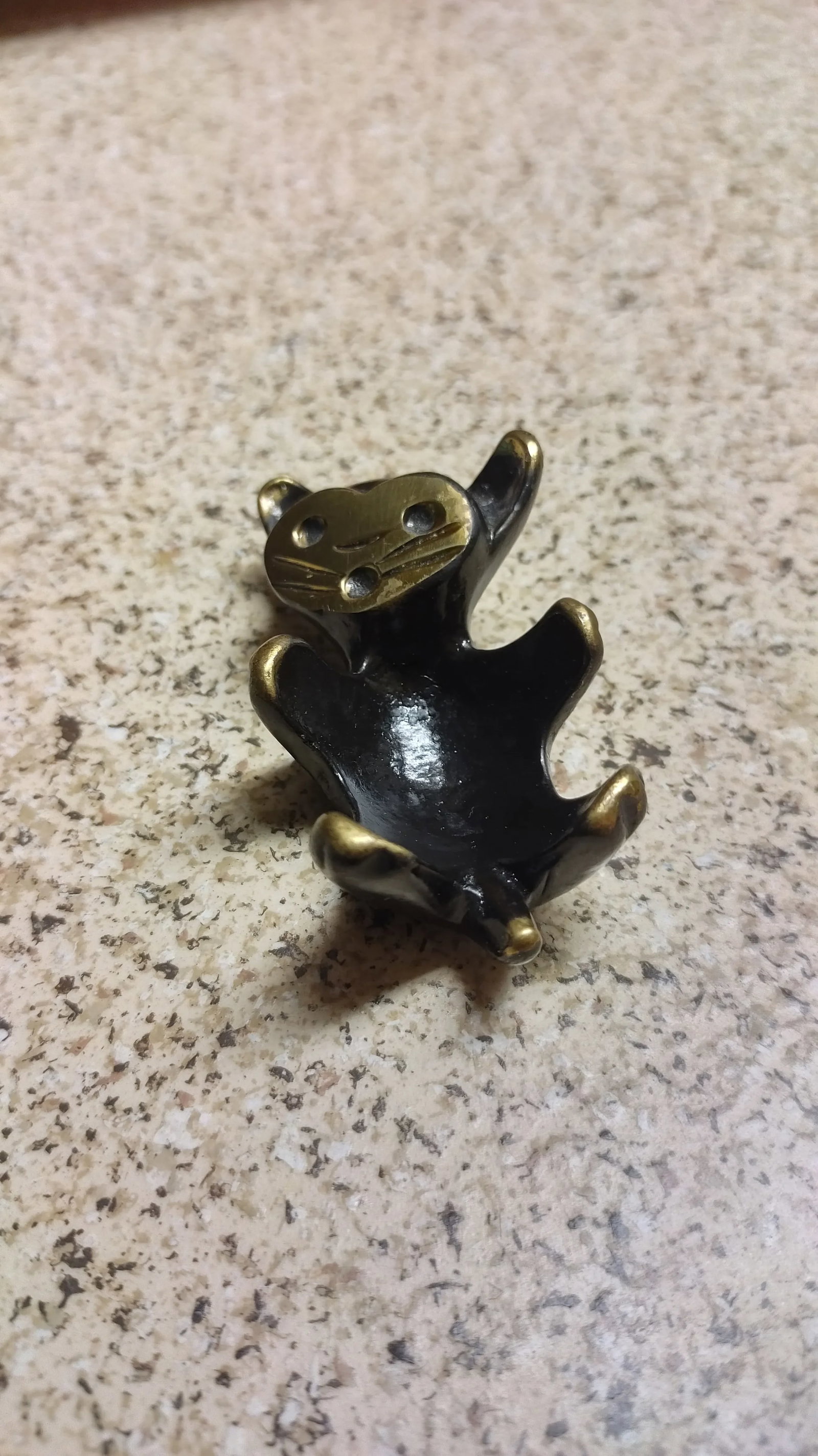 Mid-Century Modern Brass Cat Candle Holder Att. To Walter Bosse - 4