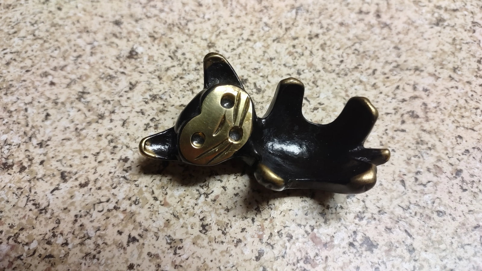 Mid-Century Modern Brass Cat Candle Holder Att. To Walter Bosse - 6