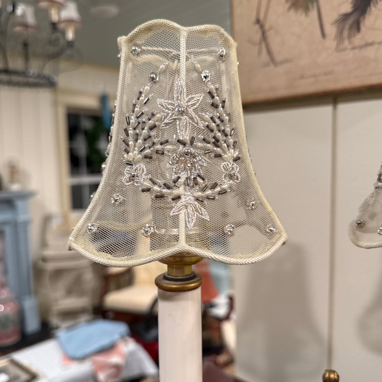 1930's Rare Elegant Gilded Twin Candlestick Lamp - 4