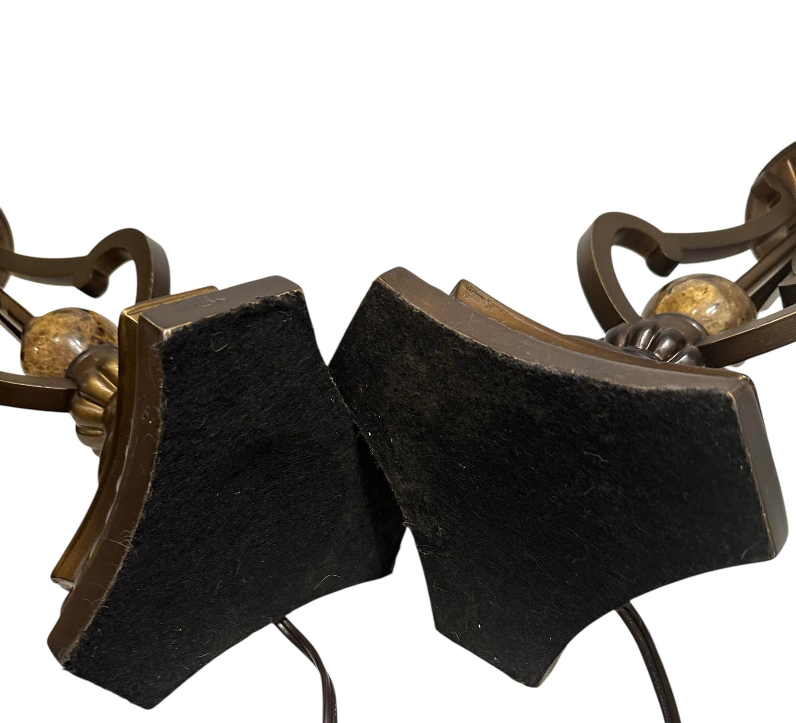 A Pair of Vintage Marble and Bronze Table Lamps - 4
