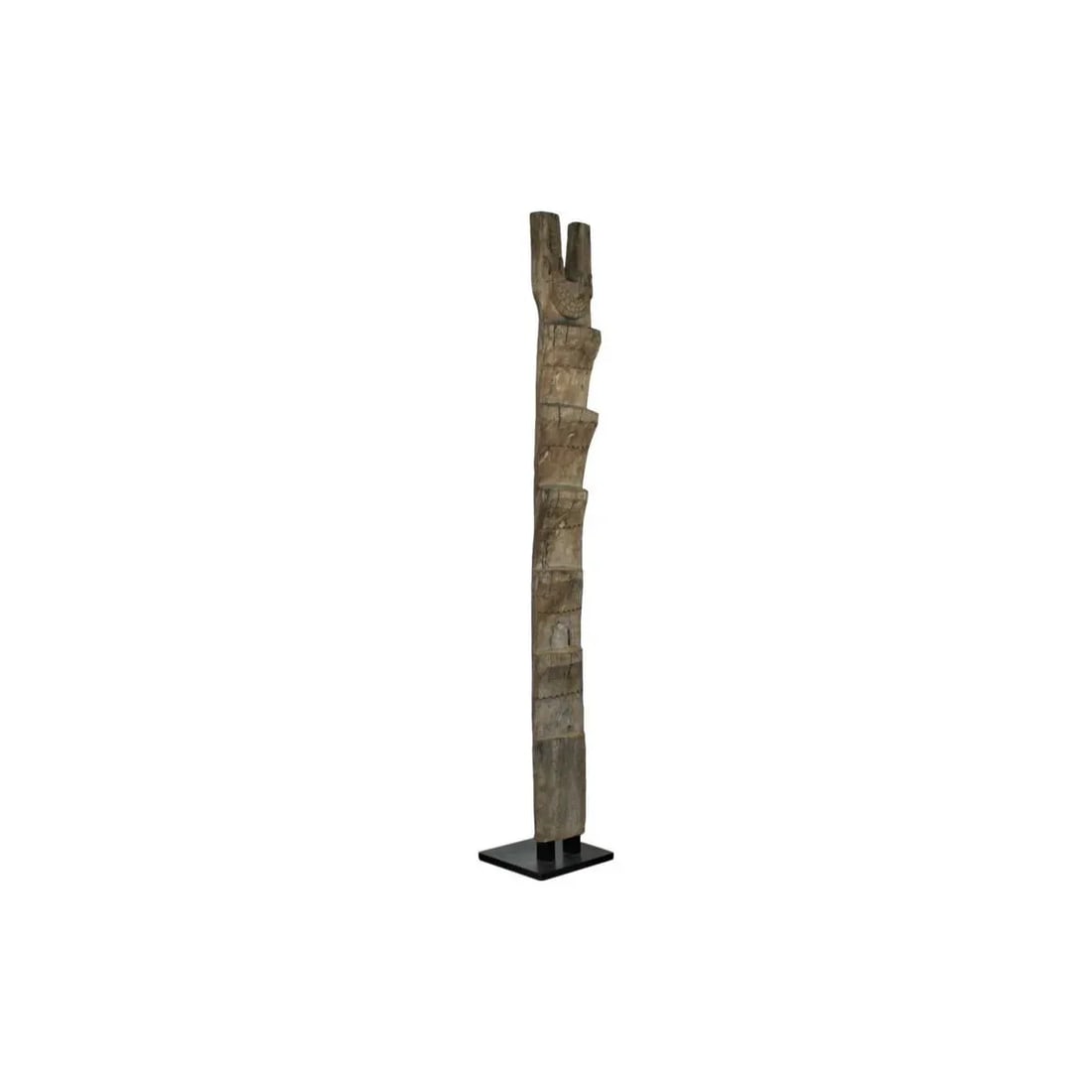 Mid 20th Century African Wooden Ladder On Custom Iron Base - 2