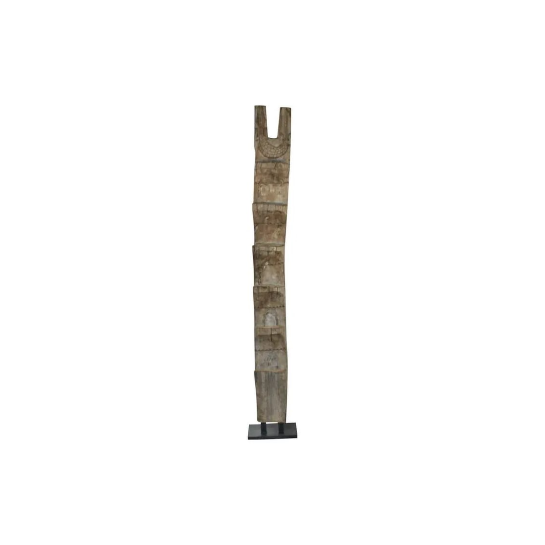Mid 20th Century African Wooden Ladder On Custom Iron Base - 6