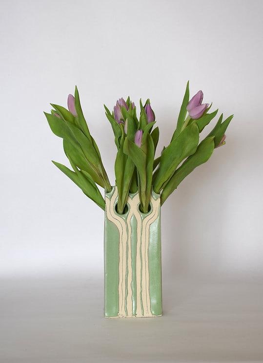 Reverse Art Nouveau Tulipiere Vase - 3