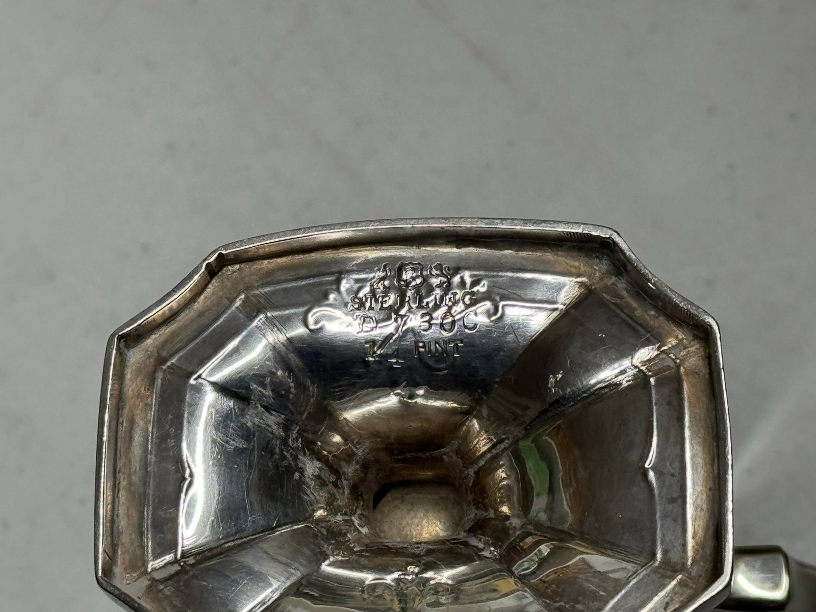 Antique Sterling Silver Creamer Jug With Ornate Handle - 2