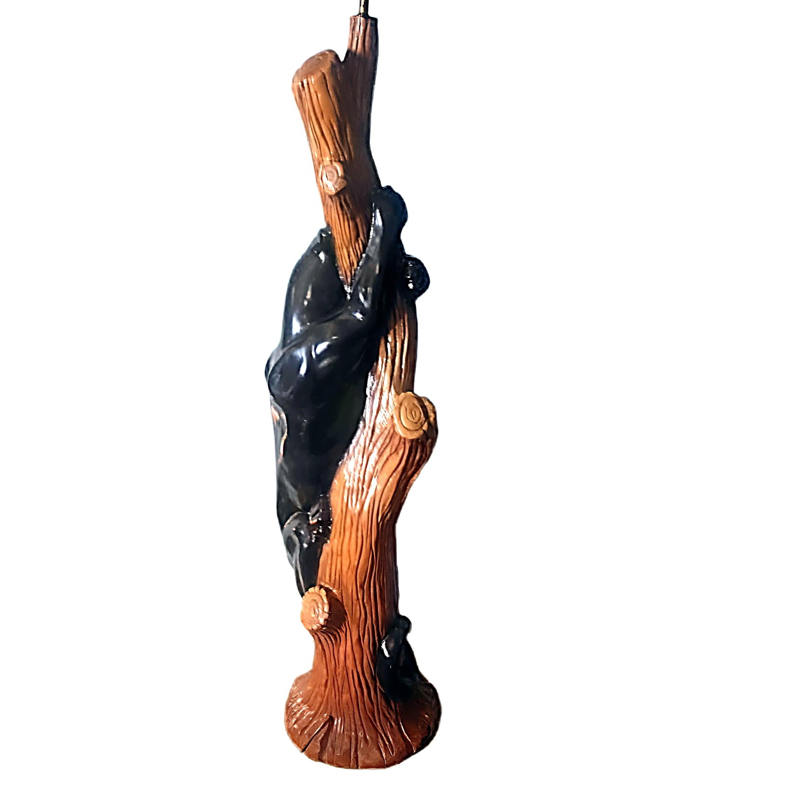 1980s Black Panther Floor Lamp With Original Shade - 3