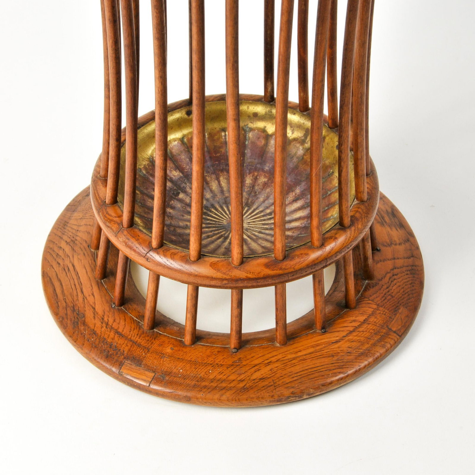 Antique Oak Bentwood and Spindle Umbrella Stand Cane Stand - 6