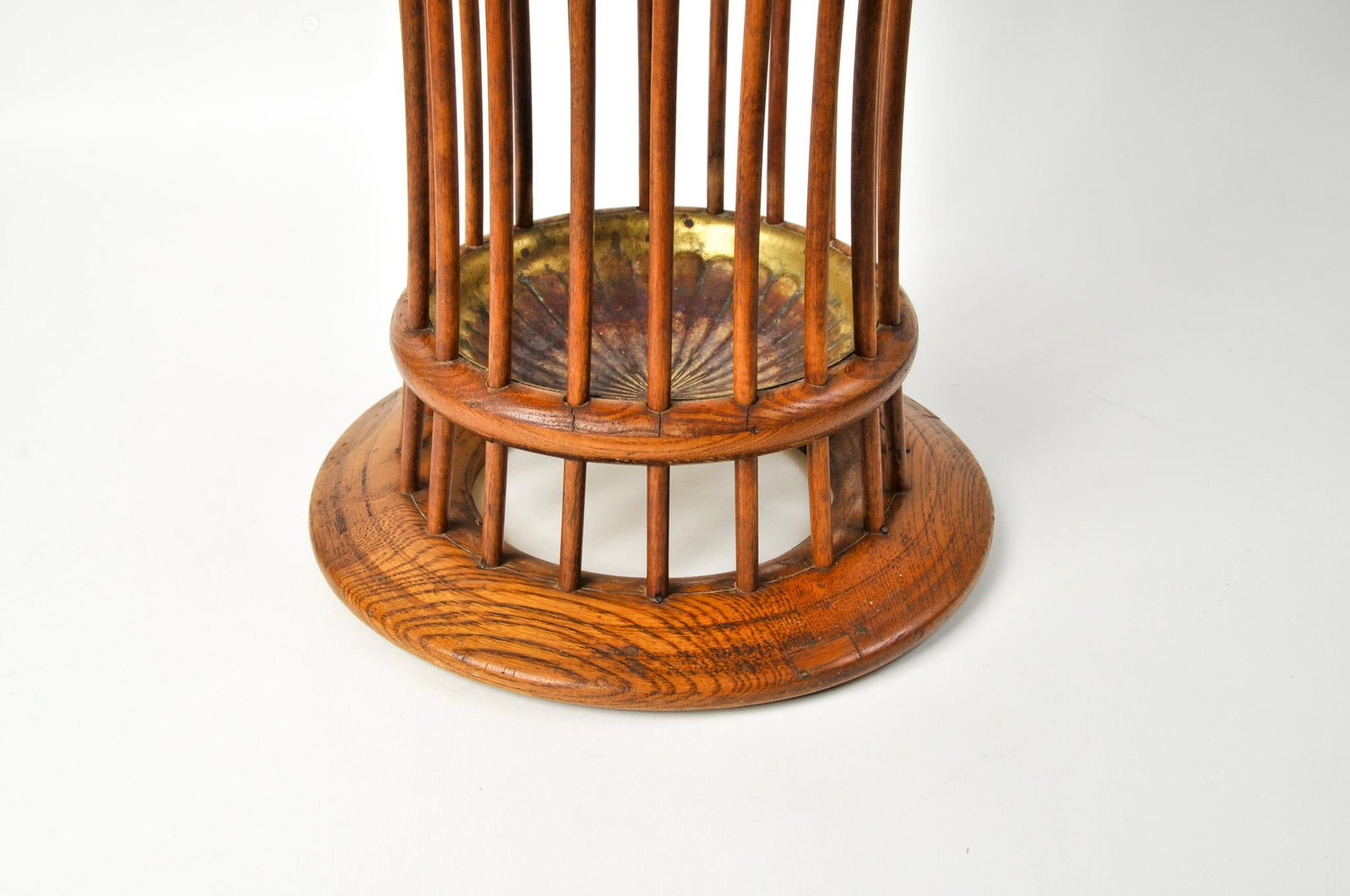 Antique Oak Bentwood and Spindle Umbrella Stand Cane Stand - 7