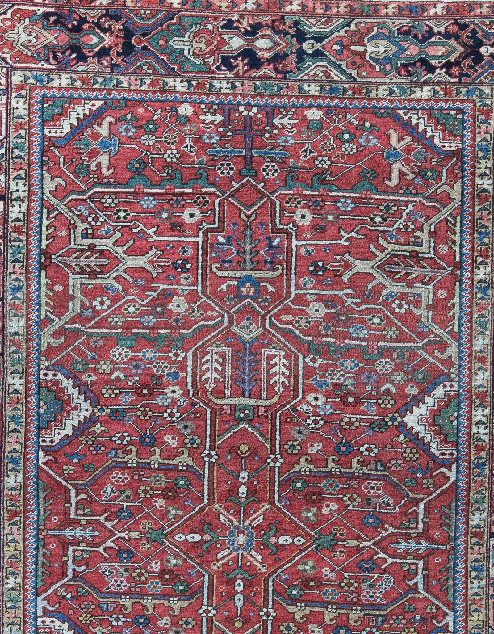 Heriz Carpet 10.11x7.5 Oriental Rug, Nw Persia 1920s Rug - 4