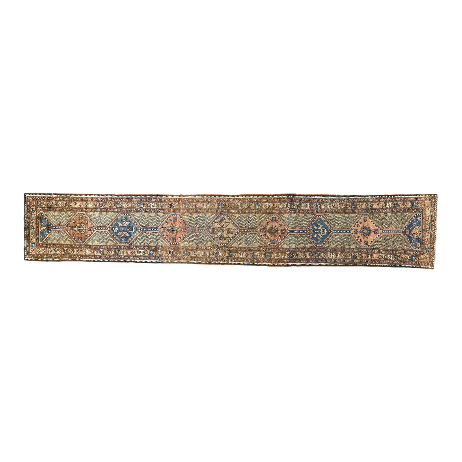 1930s Vintage Serab Runner: A Serab runner from NW Persia in excellent condition. The long and narrow dimensions on this runner are very popular for today"s narrow hallways. Further adding to the appeal of this piece is the soft