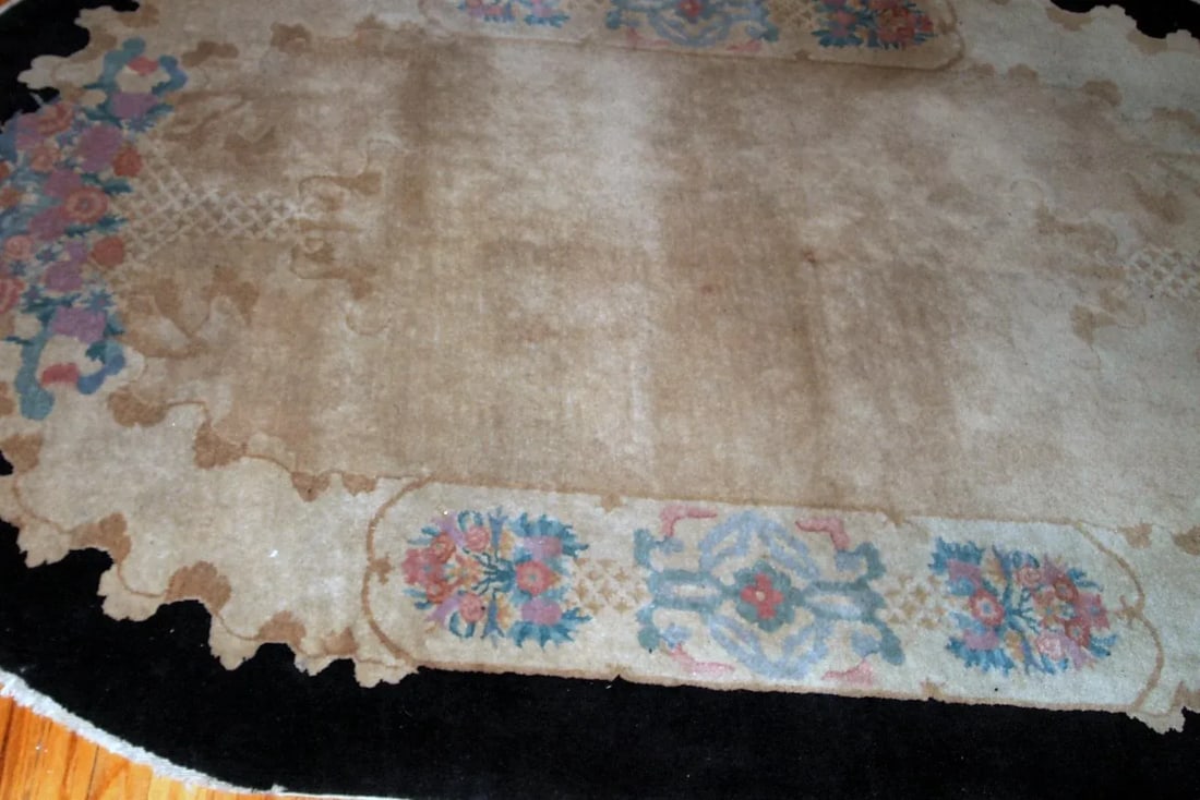 1920s Handmade Antique Art Deco Chinese Rug 4.10' X 8' - 2