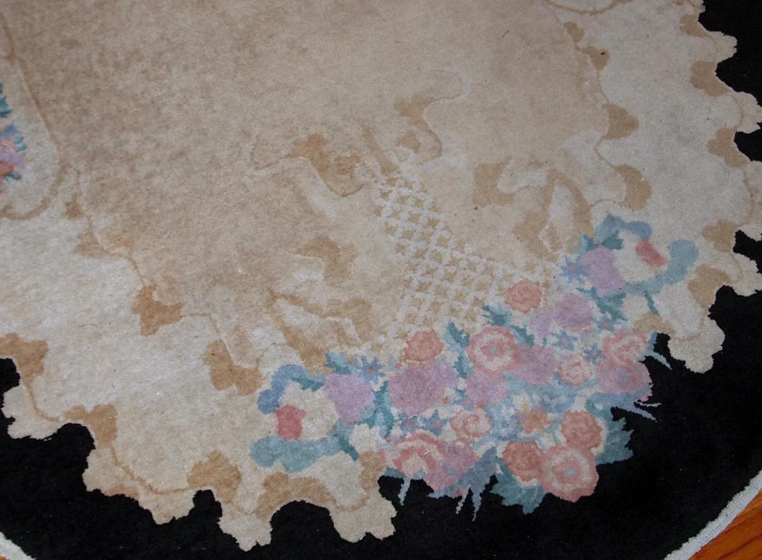1920s Handmade Antique Art Deco Chinese Rug 4.10' X 8' - 3