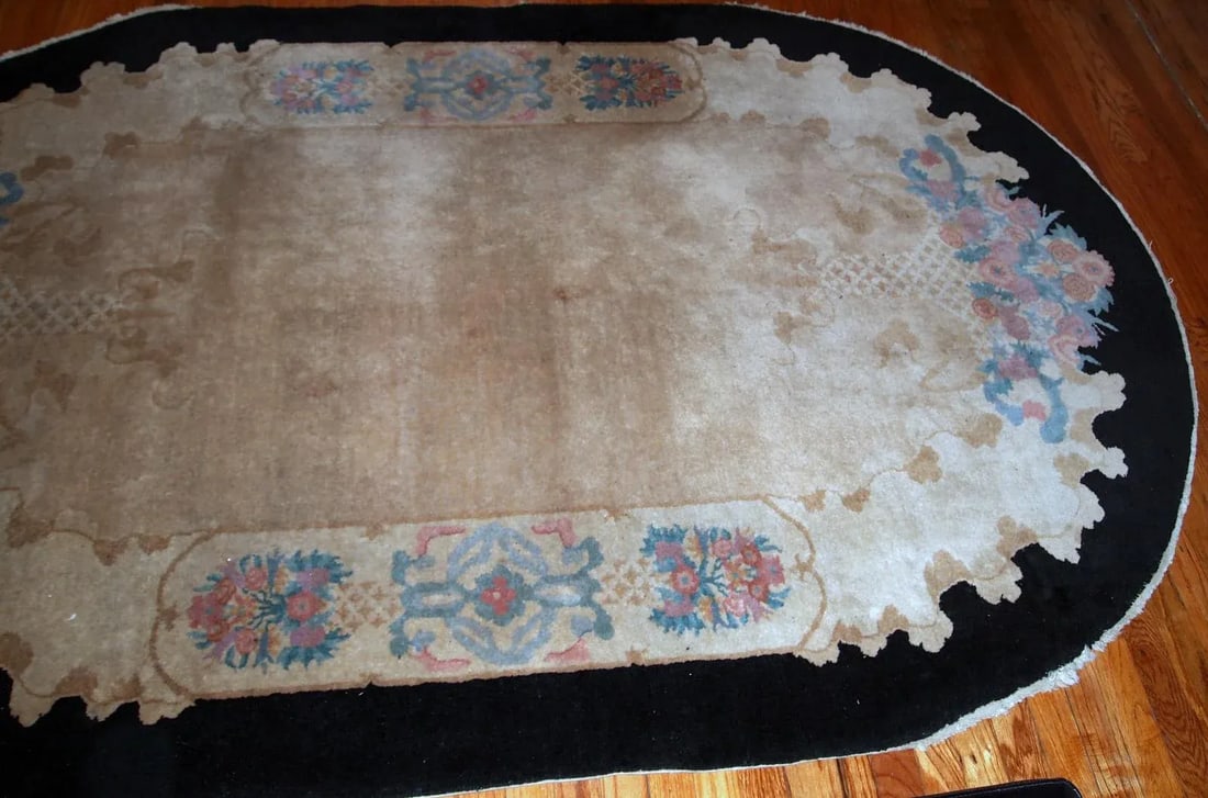 1920s Handmade Antique Art Deco Chinese Rug 4.10' X 8' - 4