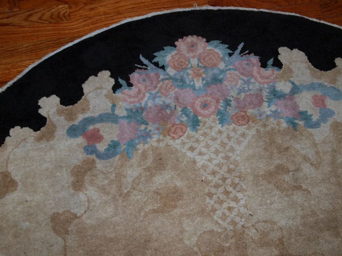 1920s Handmade Antique Art Deco Chinese Rug 4.10' X 8' - 6