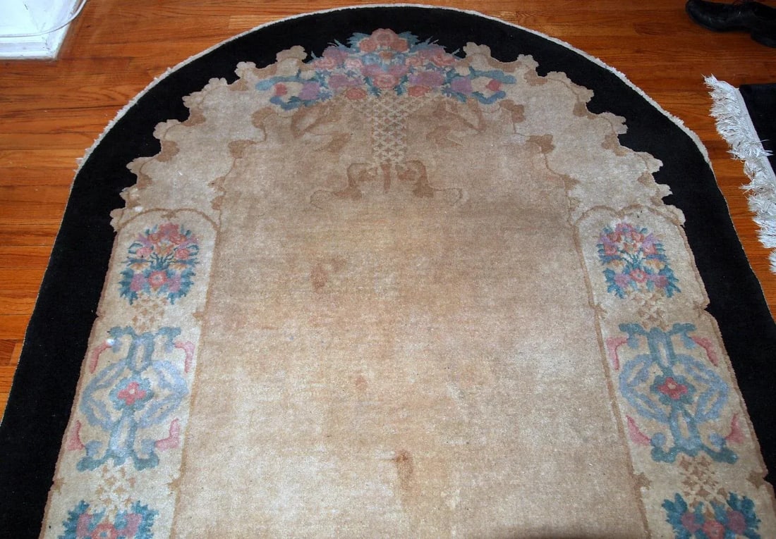 1920s Handmade Antique Art Deco Chinese Rug 4.10' X 8' - 9