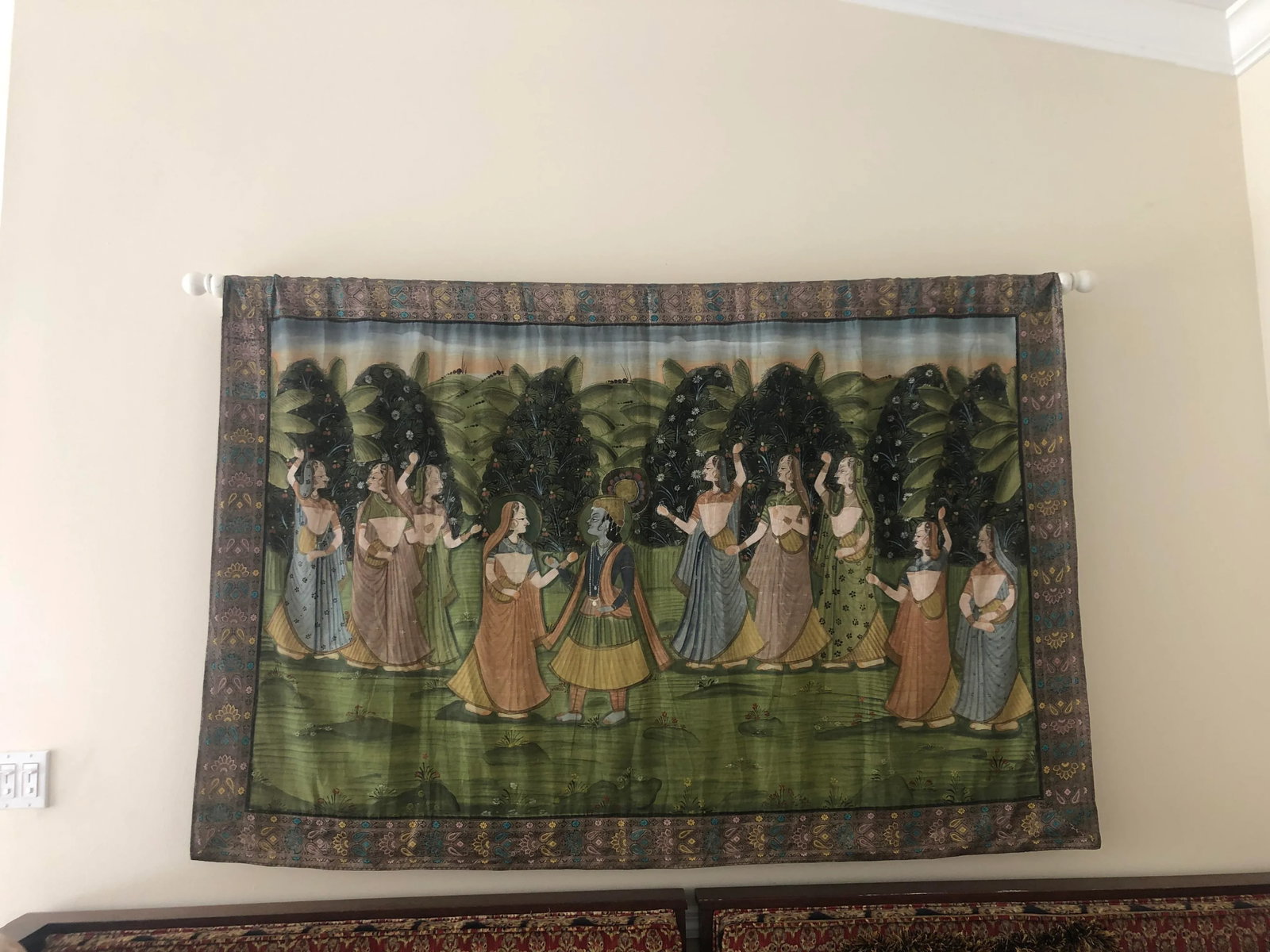 1970s Large Indian Silk Tapestry Art - 2
