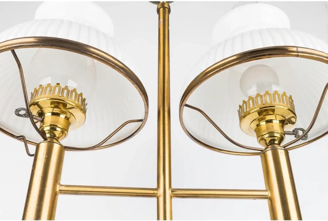 Mid-Century Double Light Student Table Lamp - 4