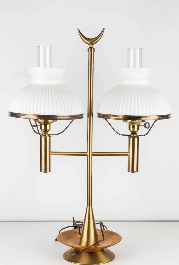 Mid-Century Double Light Student Table Lamp - 5