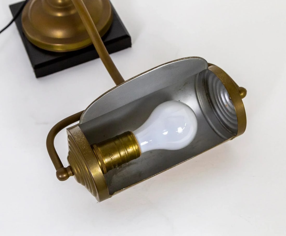 Antique Dale Co. Brass Piano Lamp With Slate Base - 10