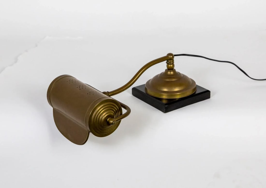 Antique Dale Co. Brass Piano Lamp With Slate Base - 12