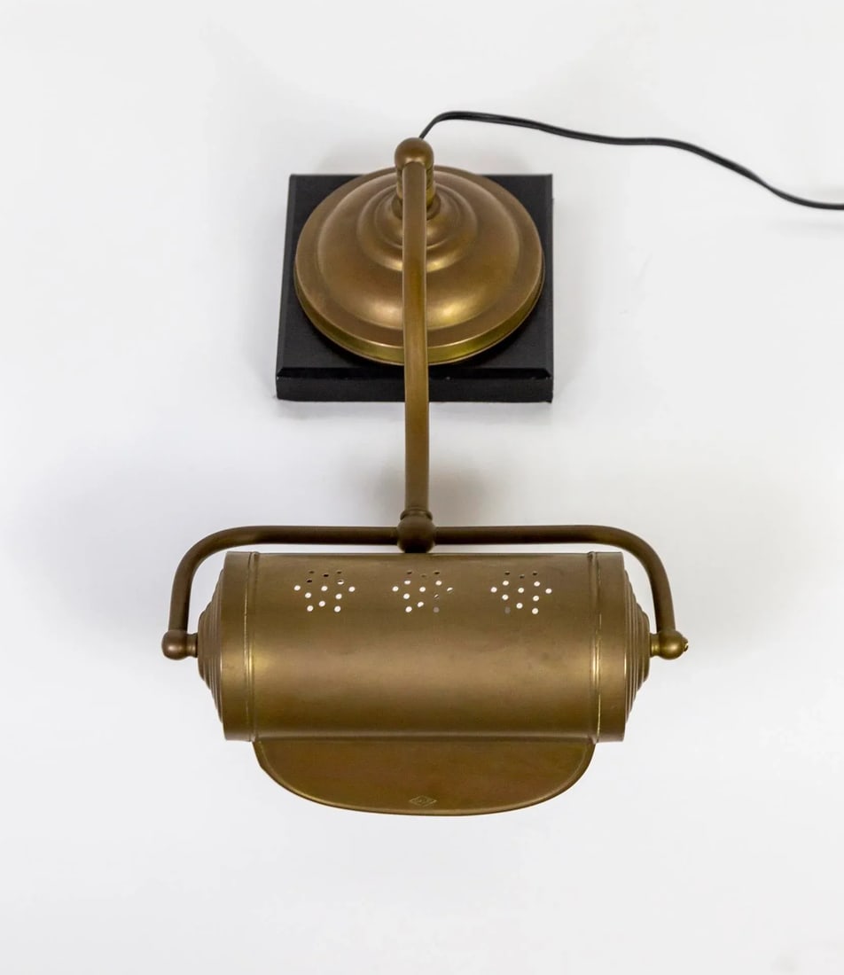 Antique Dale Co. Brass Piano Lamp With Slate Base - 2