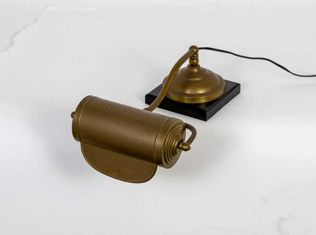 Antique Dale Co. Brass Piano Lamp With Slate Base - 6