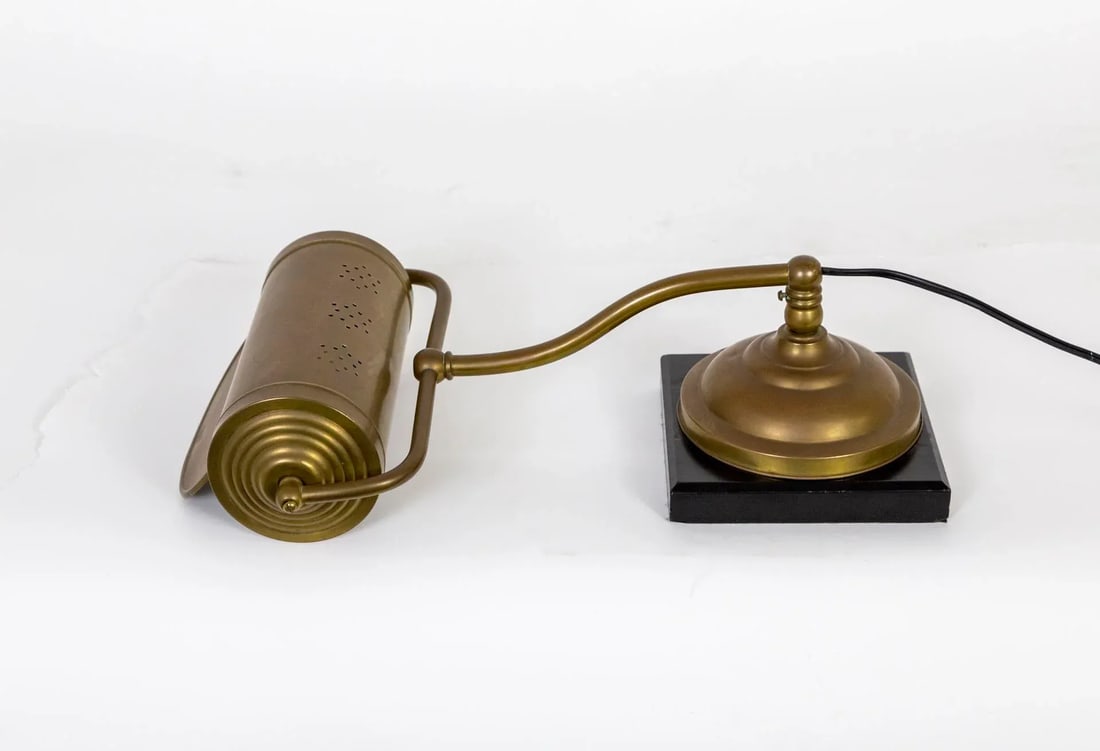 Antique Dale Co. Brass Piano Lamp With Slate Base - 8