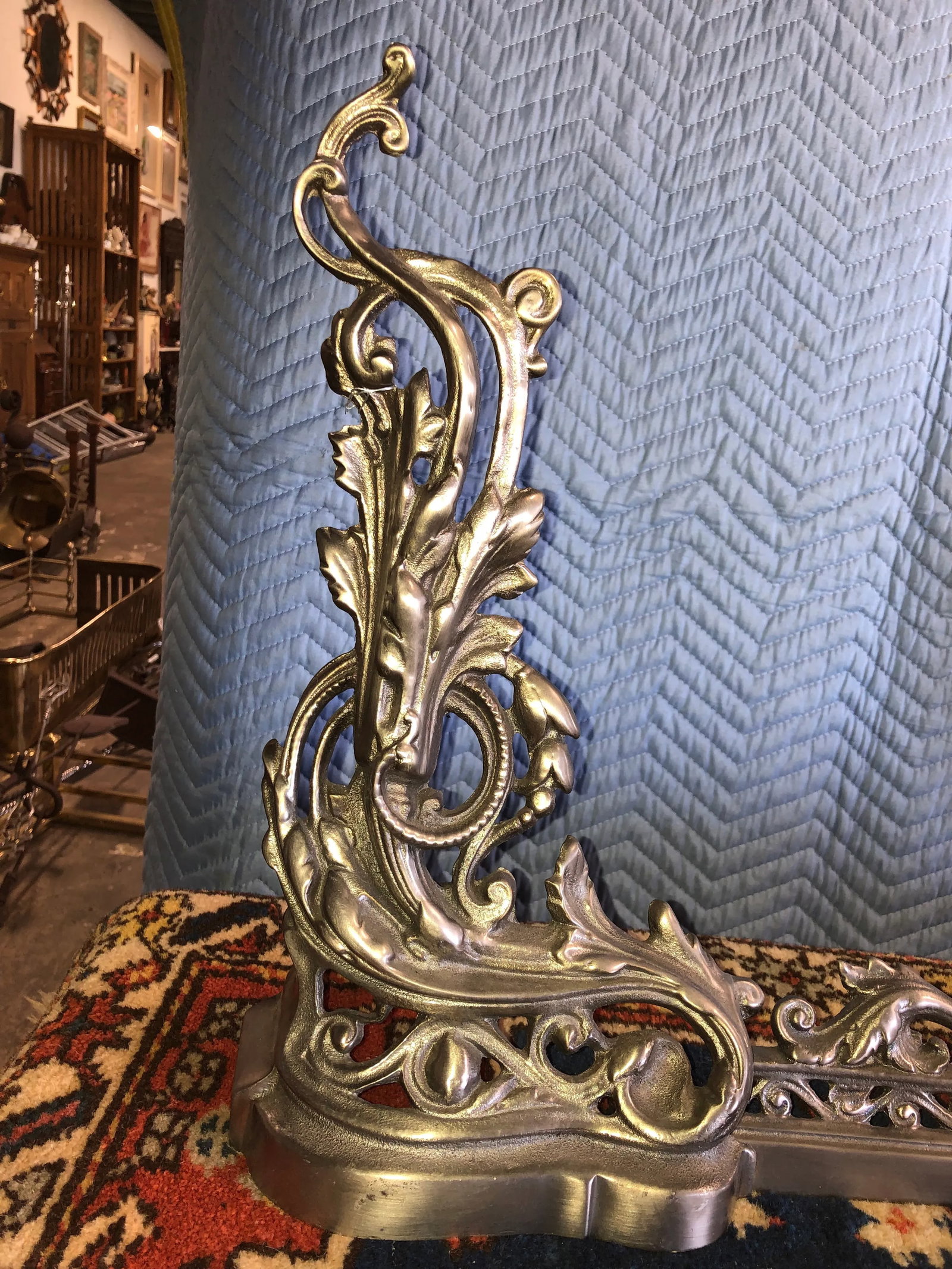Late 20th Century Silver Finish French Chenets - 3