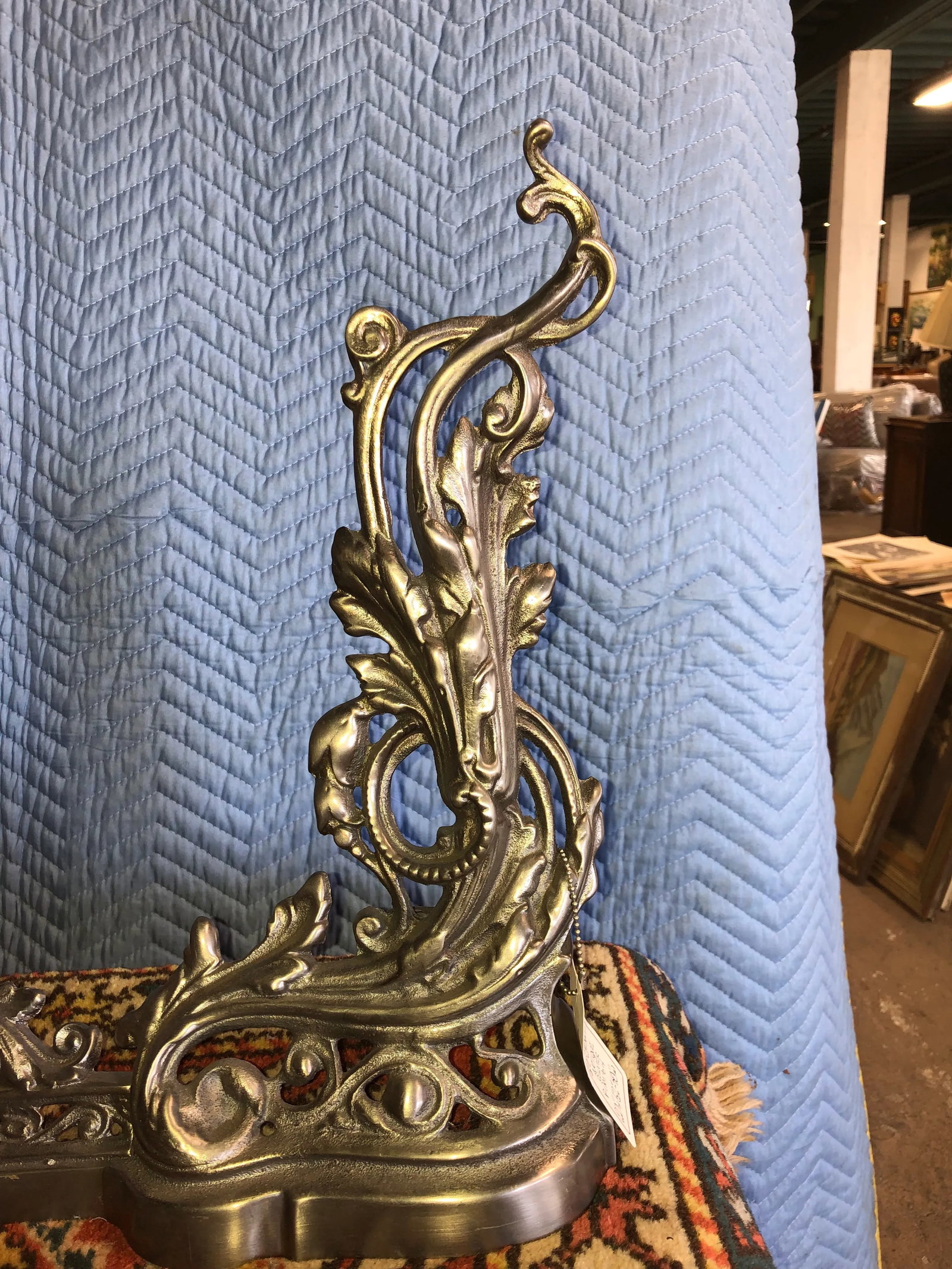 Late 20th Century Silver Finish French Chenets - 4
