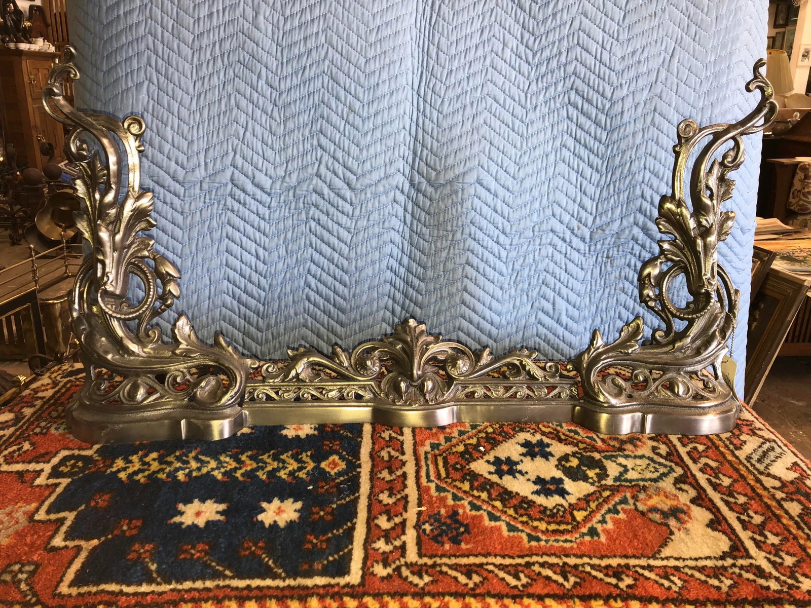 Late 20th Century Silver Finish French Chenets - 7