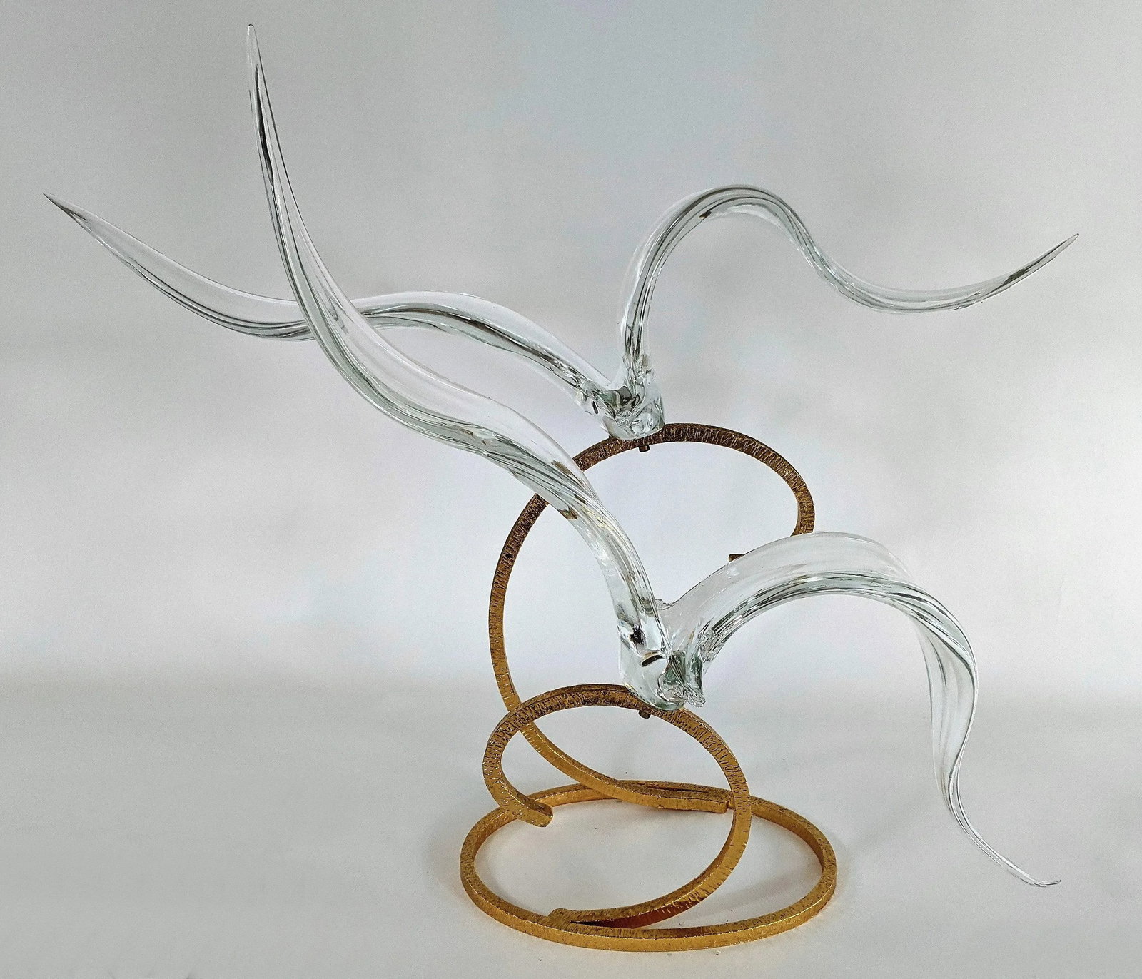 Licio Zanetti Murano Art Glass Sculpture Seagulls Signed - 13