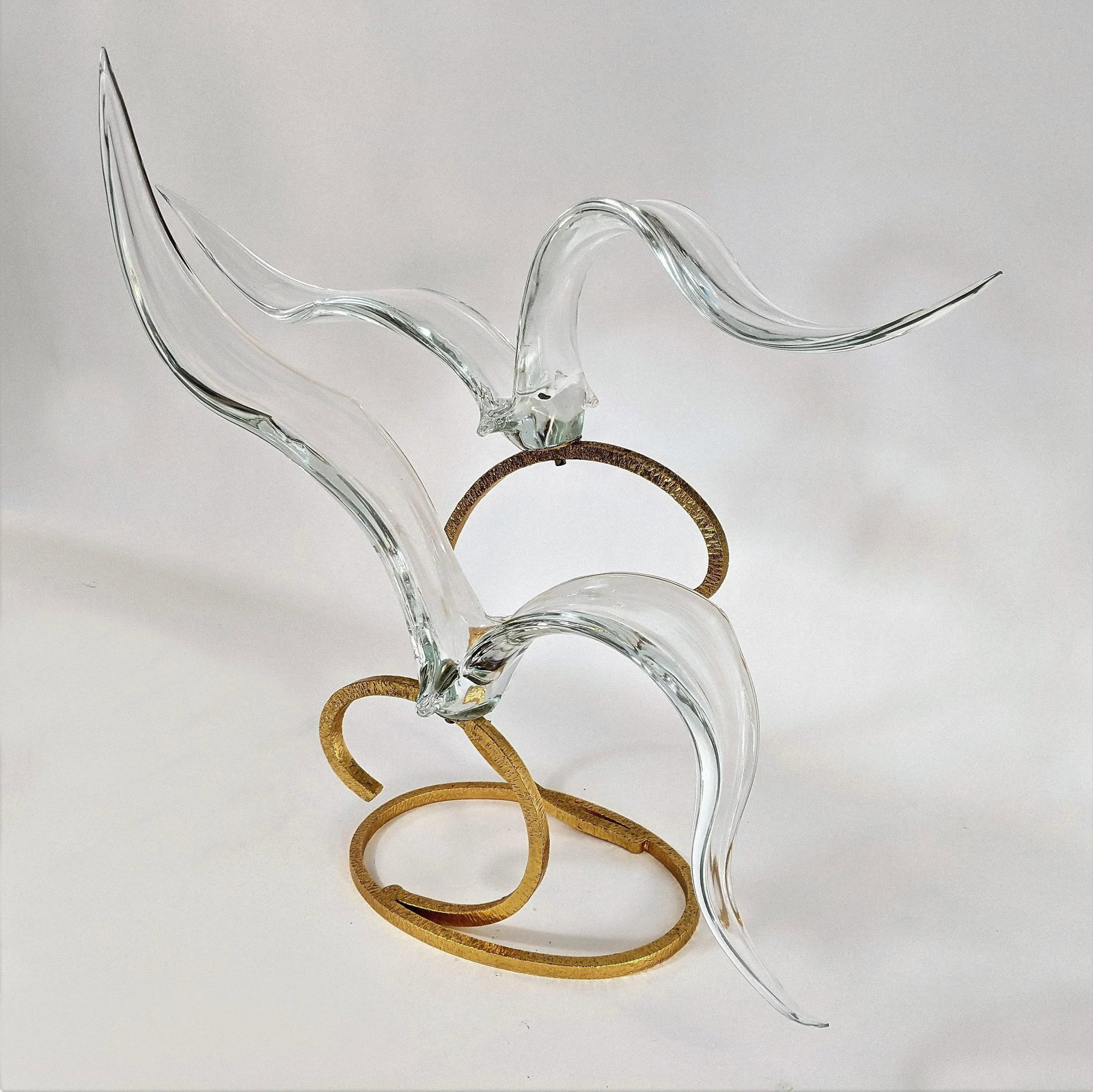 Licio Zanetti Murano Art Glass Sculpture Seagulls Signed - 4