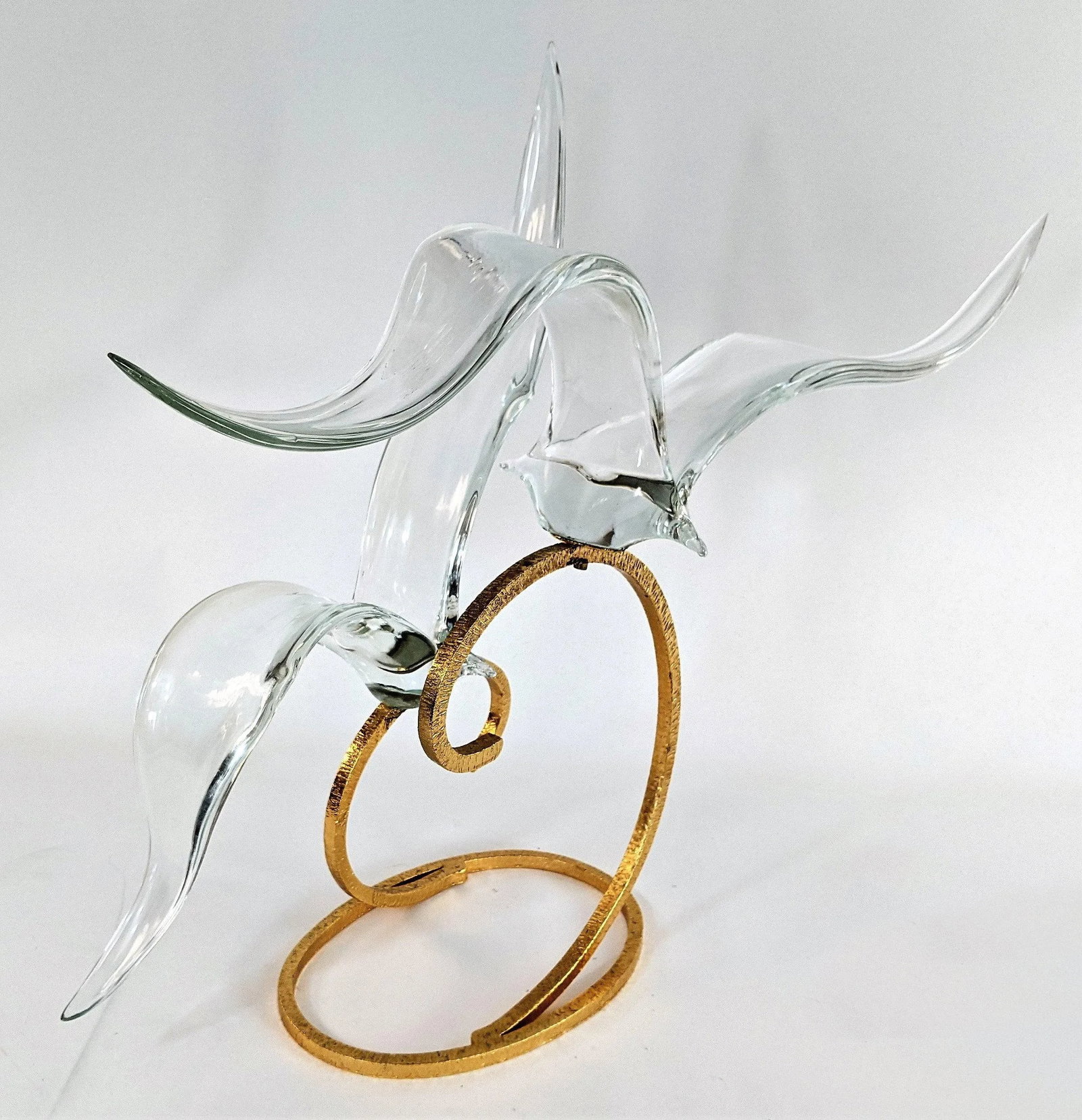 Licio Zanetti Murano Art Glass Sculpture Seagulls Signed - 6