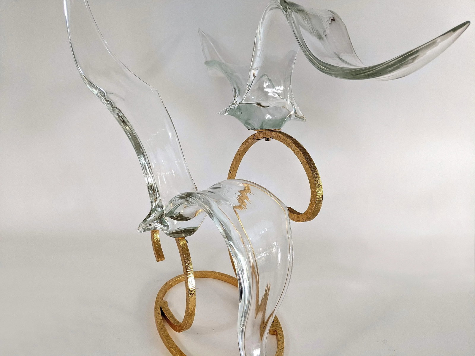 Licio Zanetti Murano Art Glass Sculpture Seagulls Signed - 8