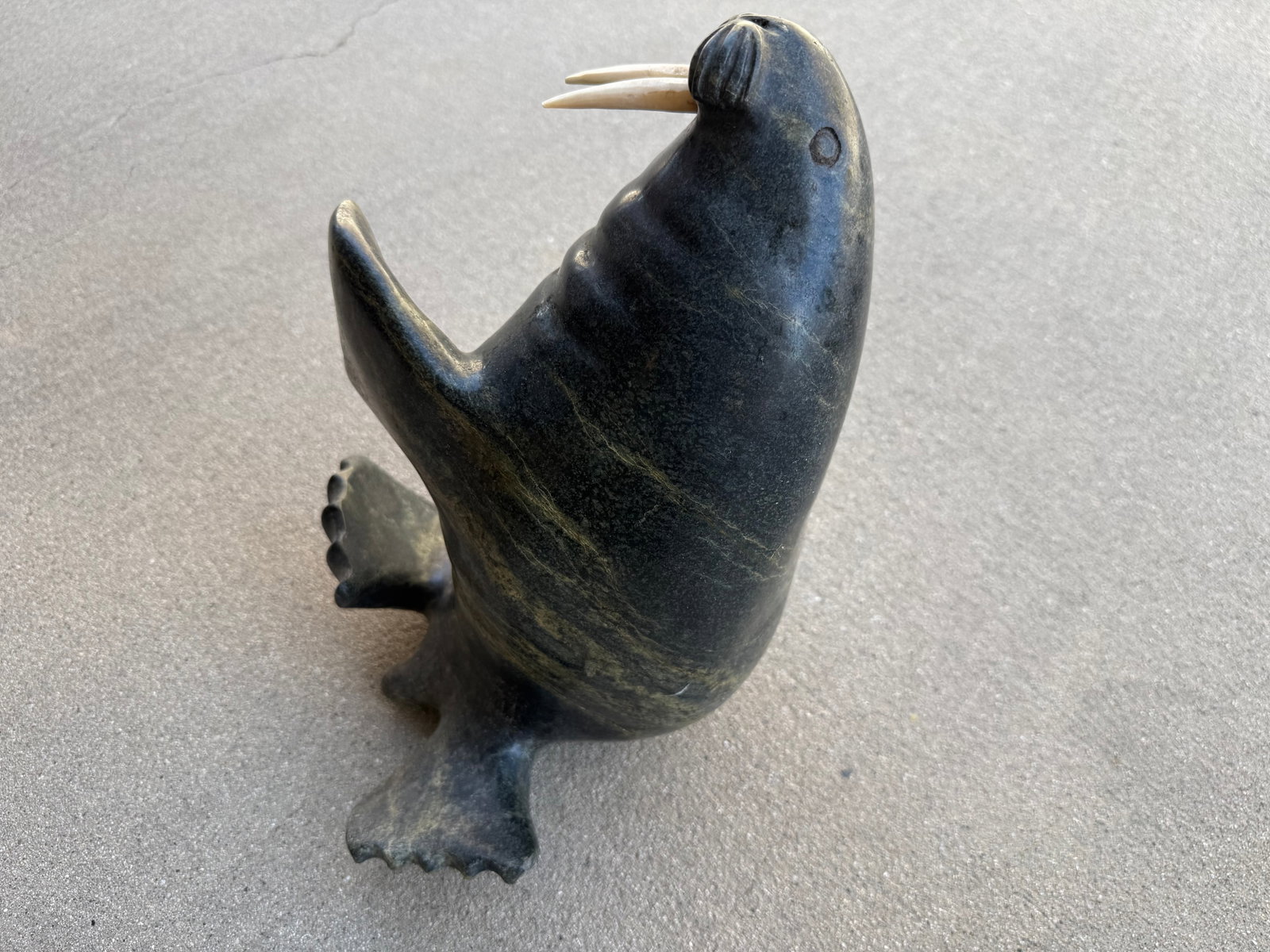 Eskimo Walrus Stone Sculpture by Adami Alariaq - 2