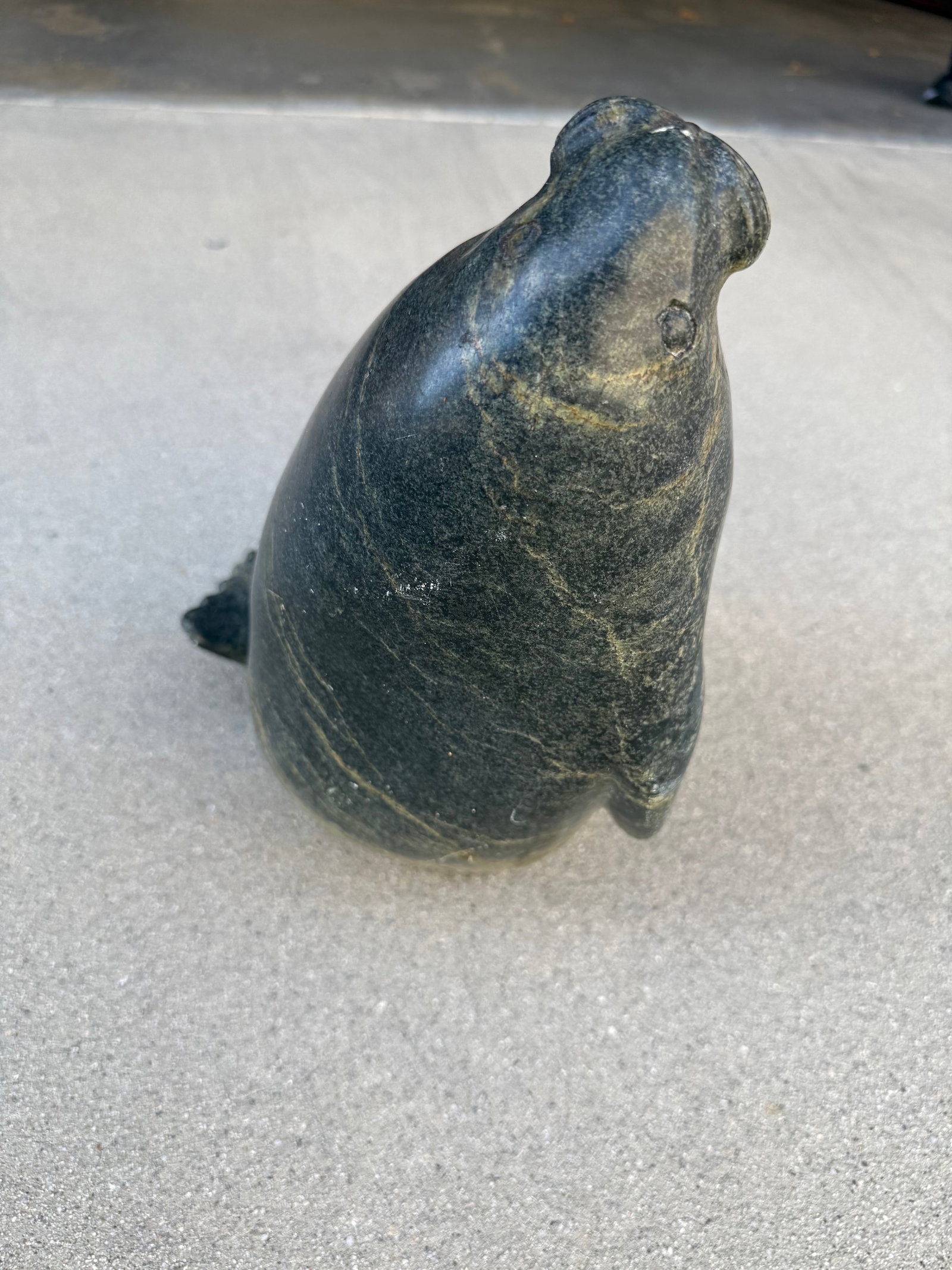 Eskimo Walrus Stone Sculpture by Adami Alariaq - 3