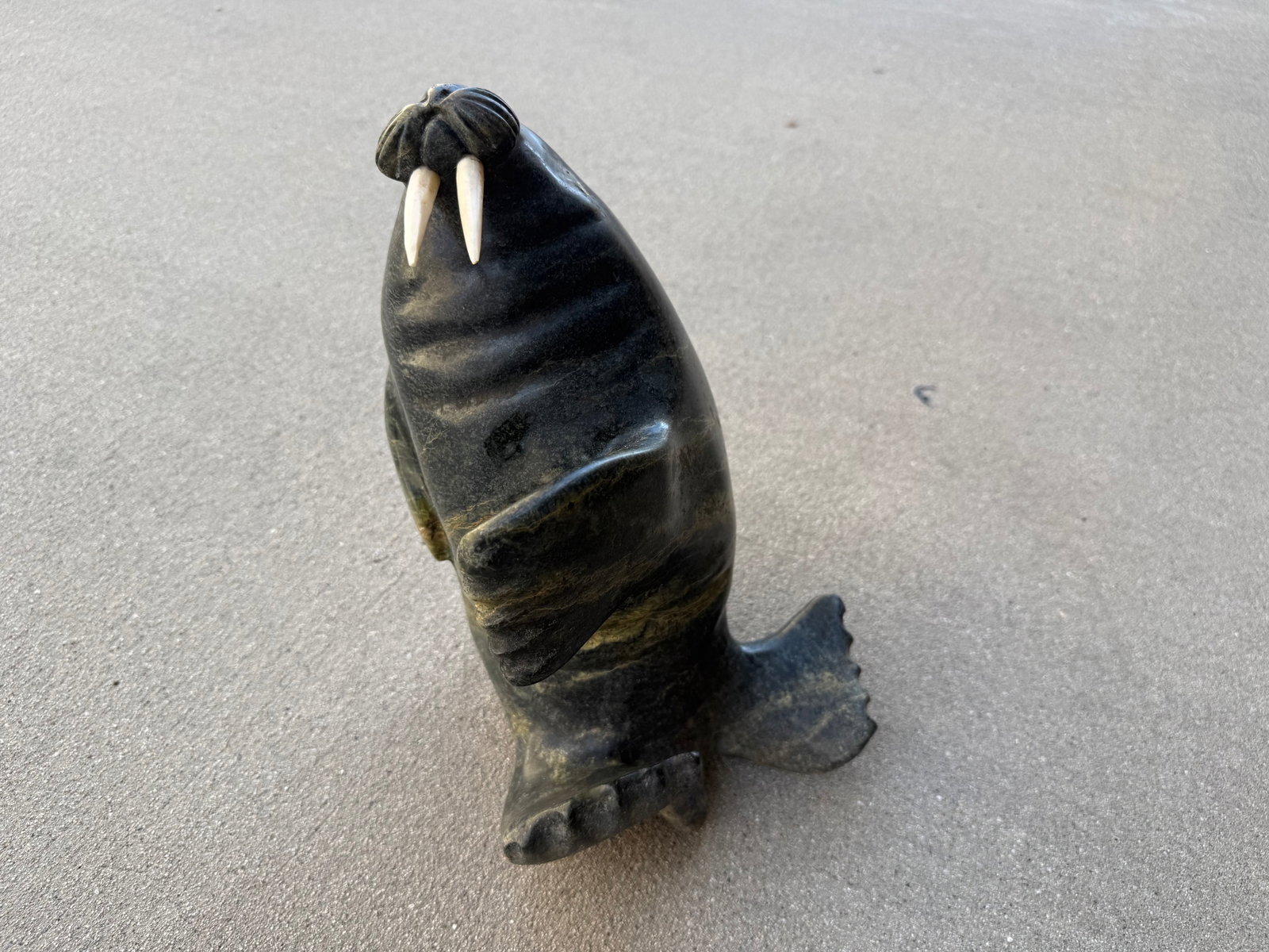 Eskimo Walrus Stone Sculpture by Adami Alariaq - 5
