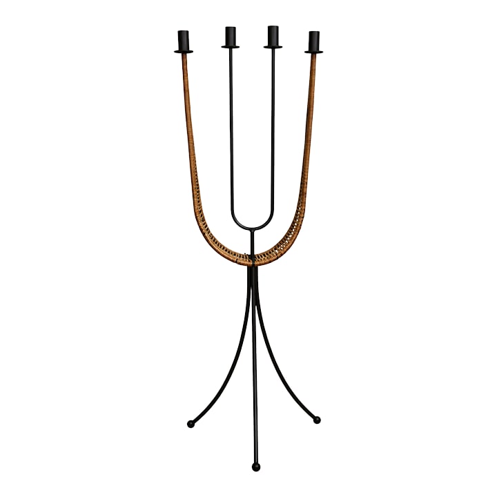 Vintage Arthur Umanoff Wrought Iron & Rattan Floor Candelabra (1 of 12)