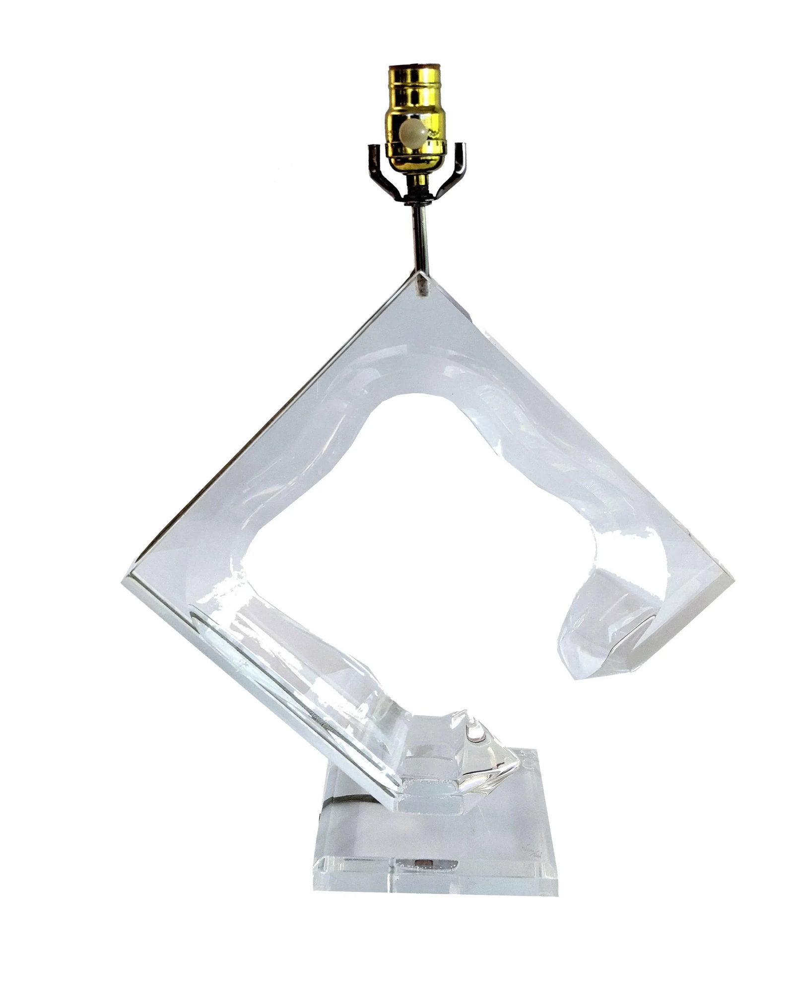 1970s Van Teal Abstract Signed Lucite Lamp Mid Century Modern - 13