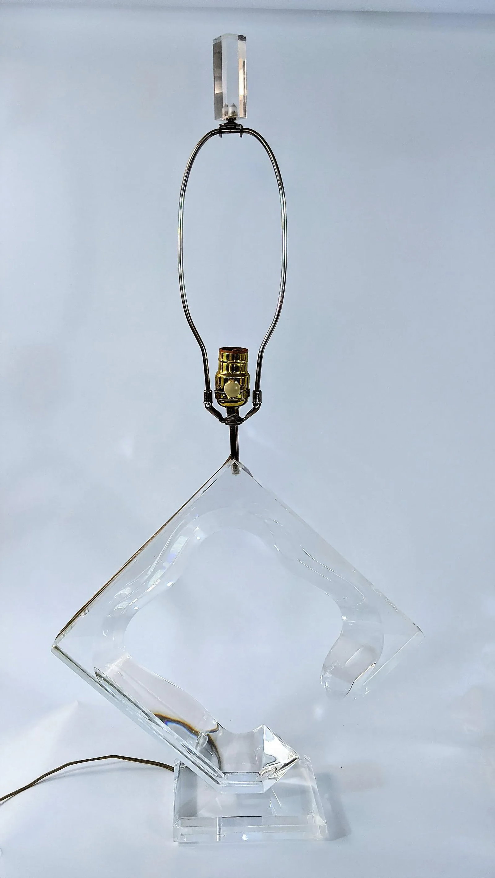 1970s Van Teal Abstract Signed Lucite Lamp Mid Century Modern - 2