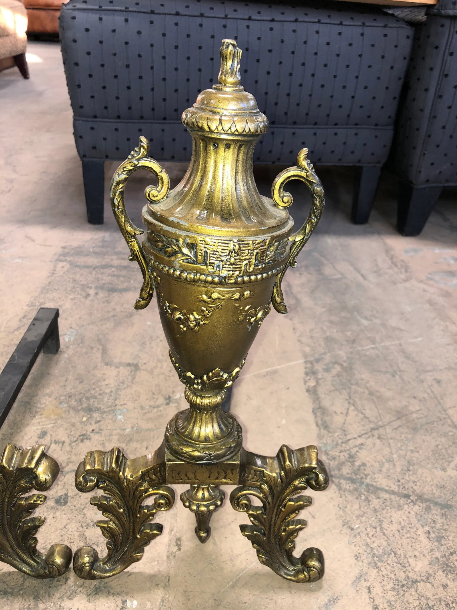 Early 20th Century Antique Fireplace Andirons - a Pair - 4
