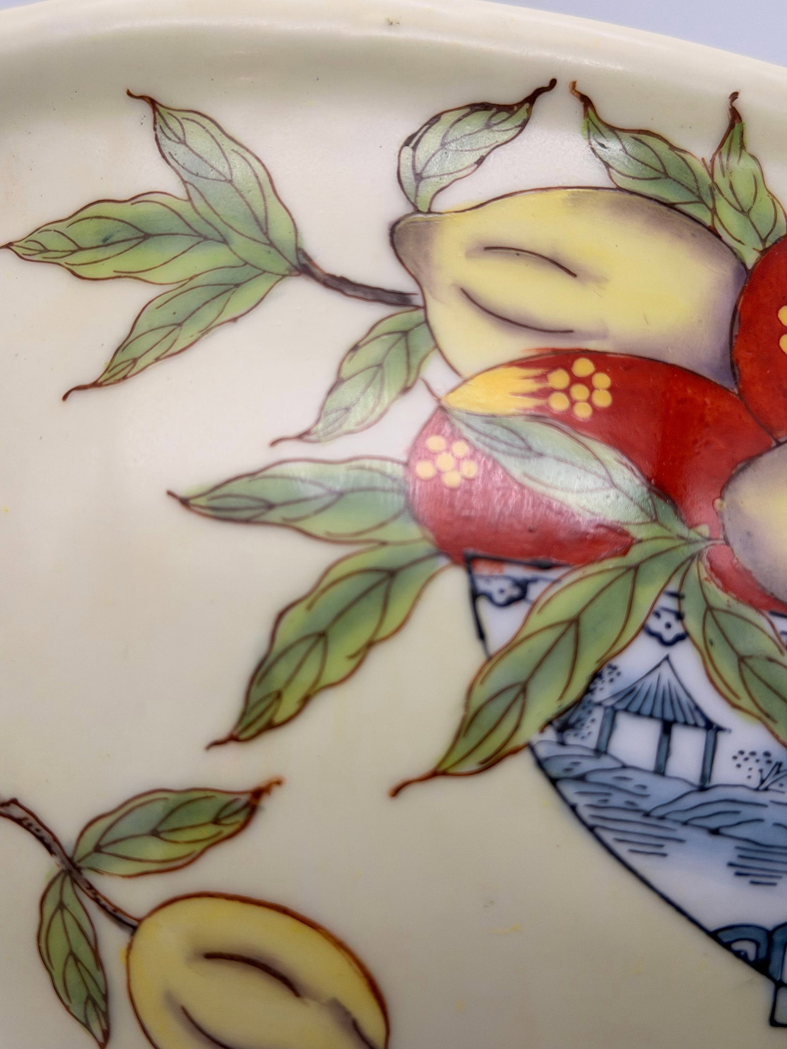 Vintage Chinese Chinoiserie Porcelain Foot Bath Planter With Pomegranate Handles - Hua Rong Tang Mar - 3