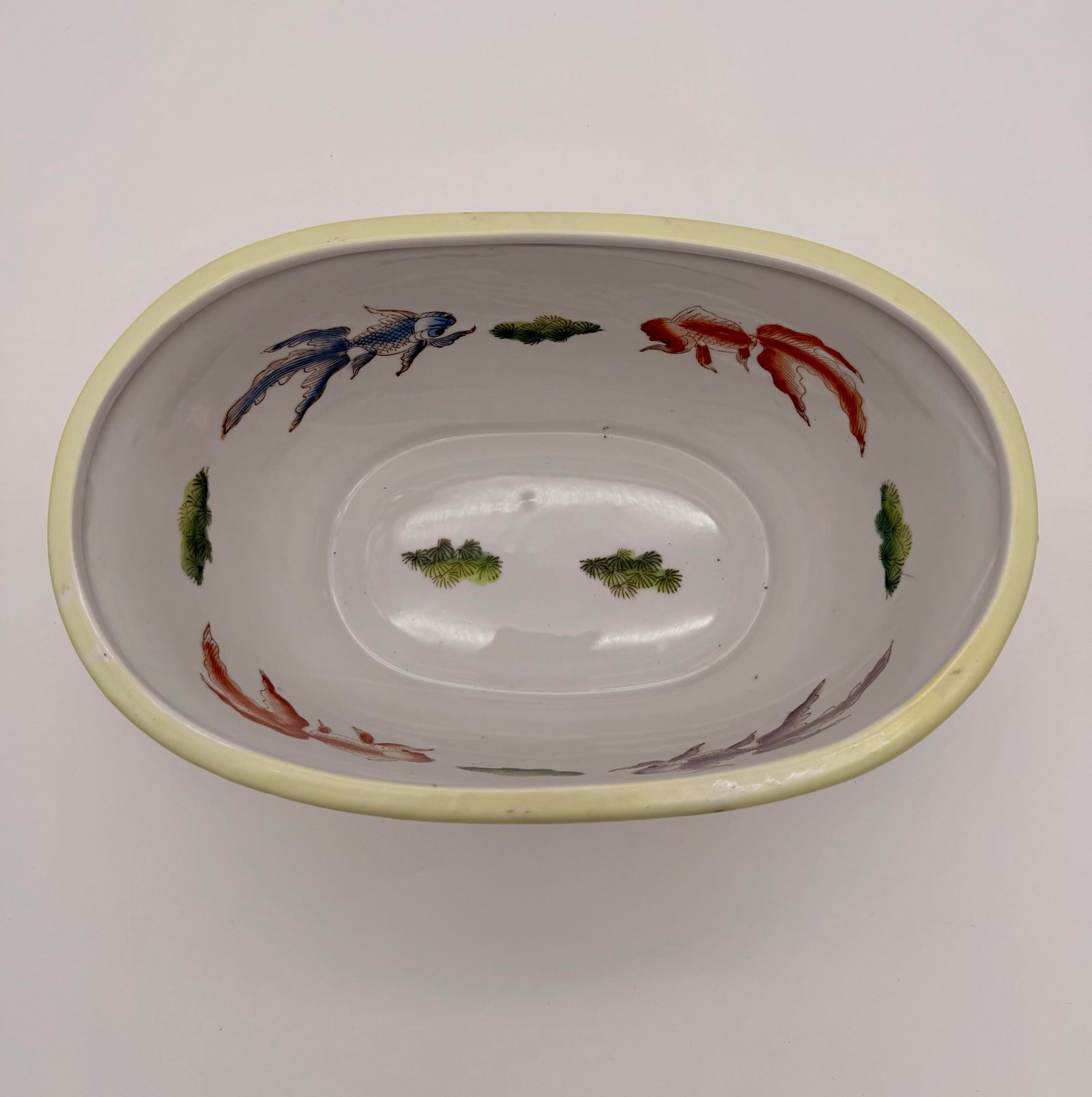 Vintage Chinese Chinoiserie Porcelain Foot Bath Planter With Pomegranate Handles - Hua Rong Tang Mar - 4