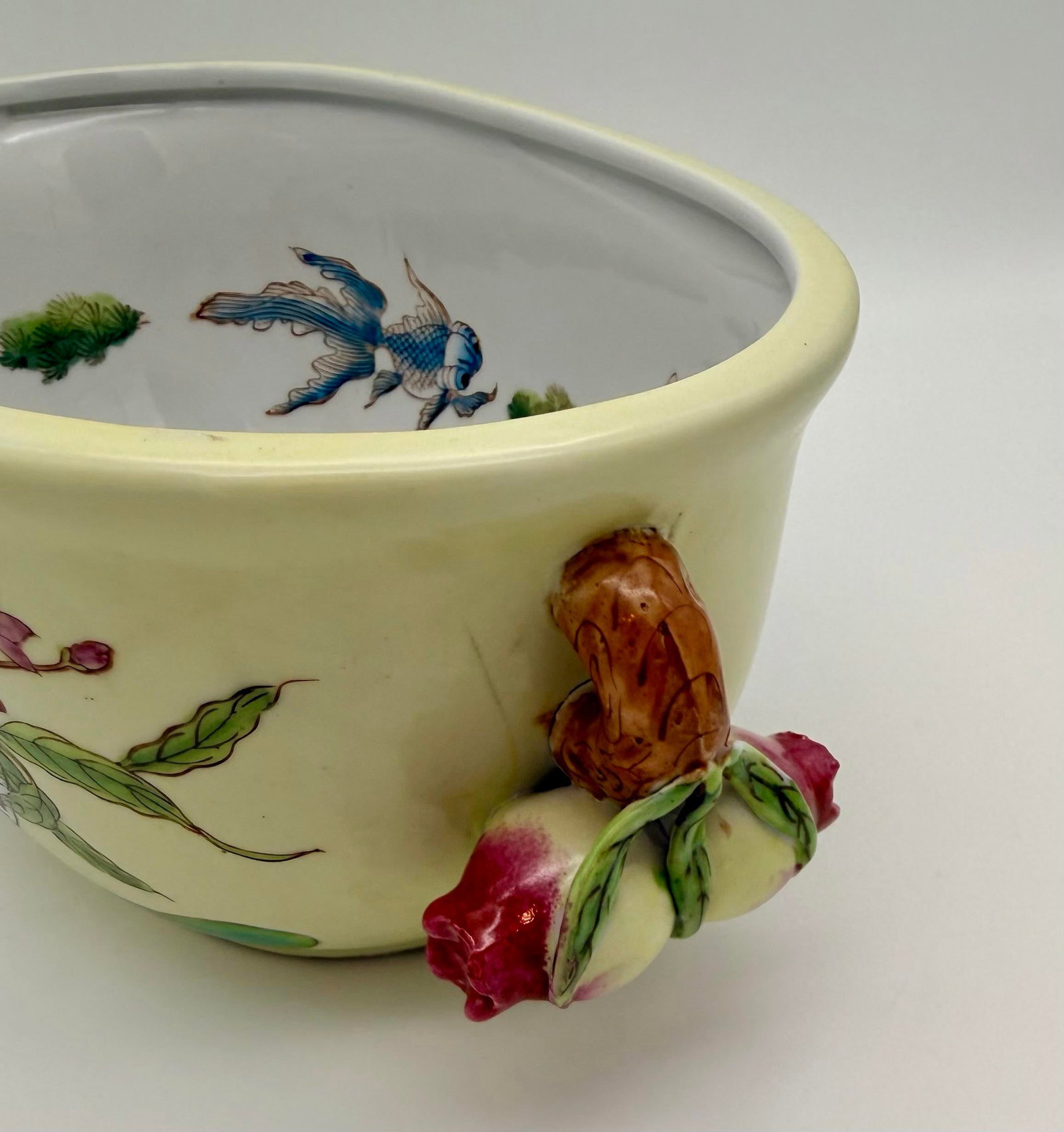 Vintage Chinese Chinoiserie Porcelain Foot Bath Planter With Pomegranate Handles - Hua Rong Tang Mar - 7