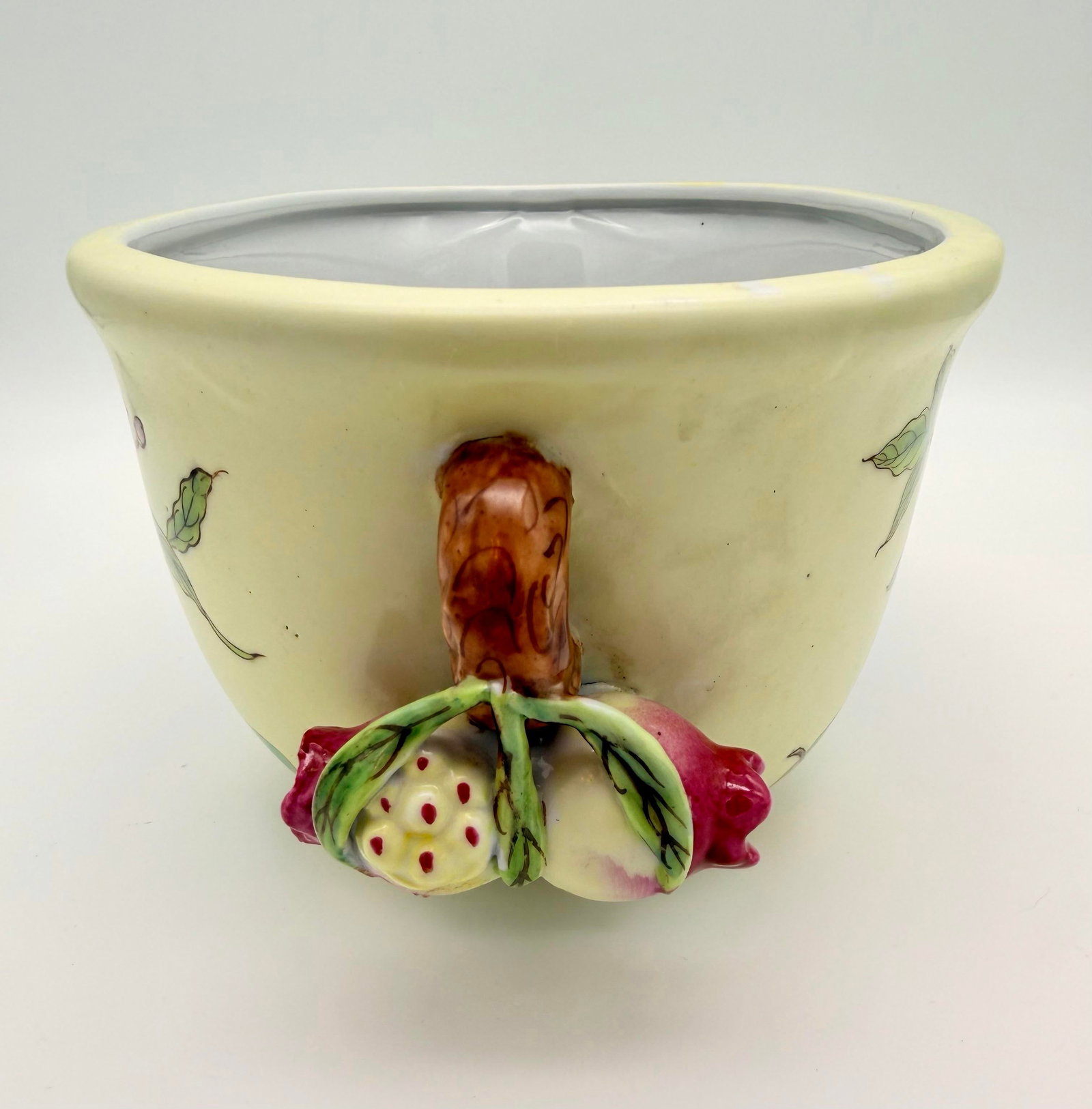Vintage Chinese Chinoiserie Porcelain Foot Bath Planter With Pomegranate Handles - Hua Rong Tang Mar - 8