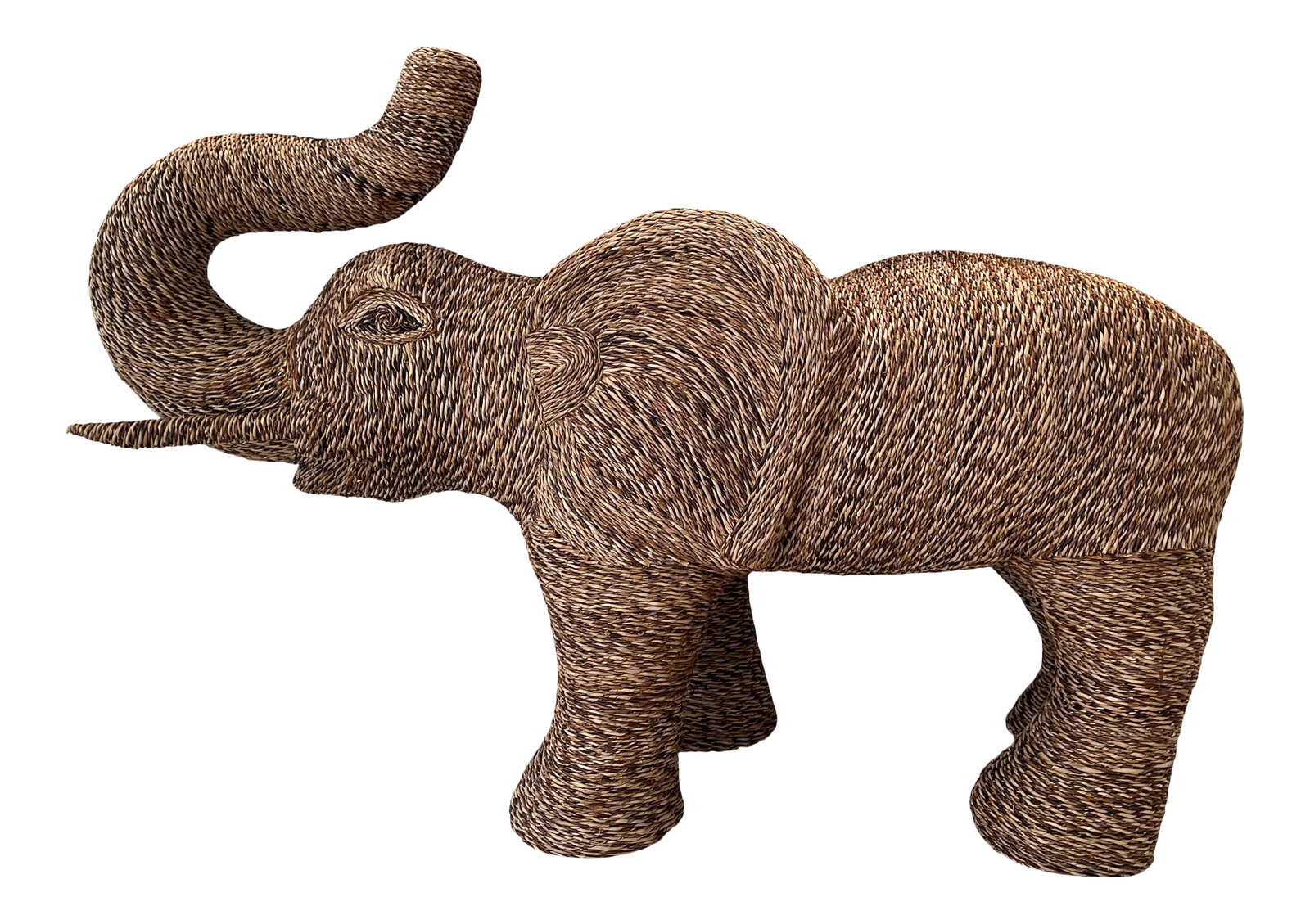 Vintage Wicker Rattan Style Elephant (1 of 8)