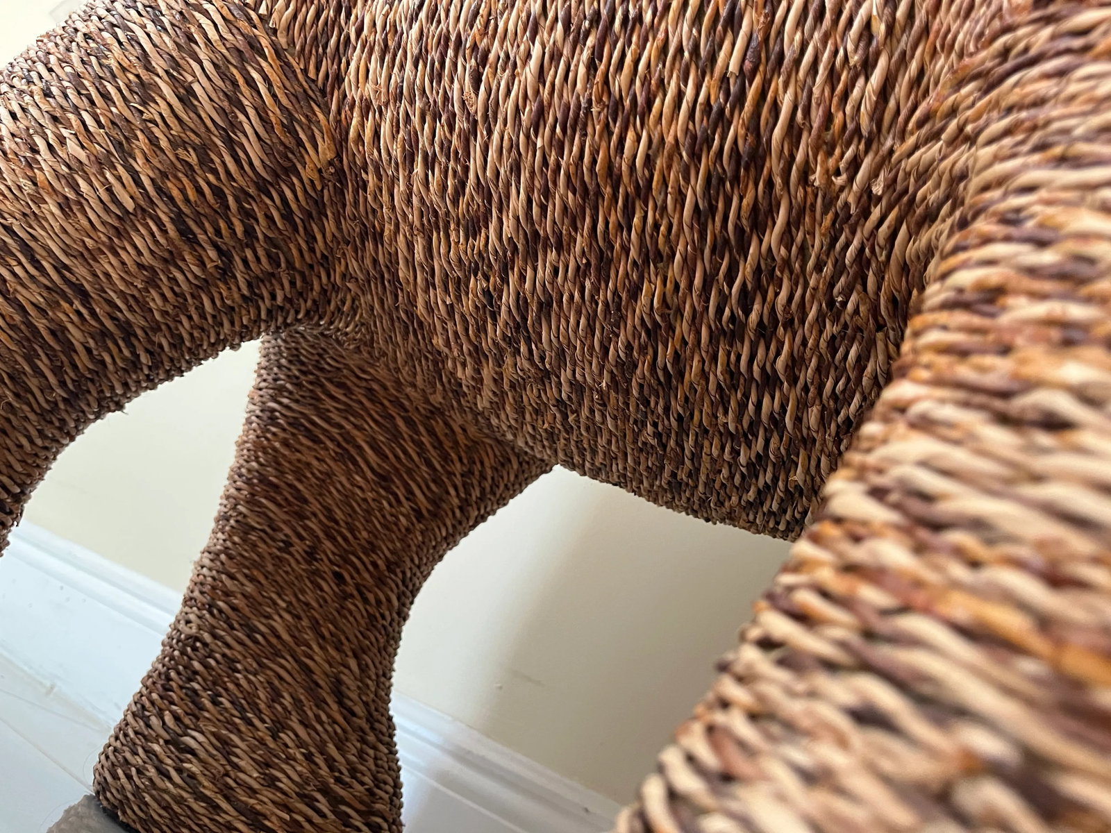 Vintage Wicker Rattan Style Elephant - 6